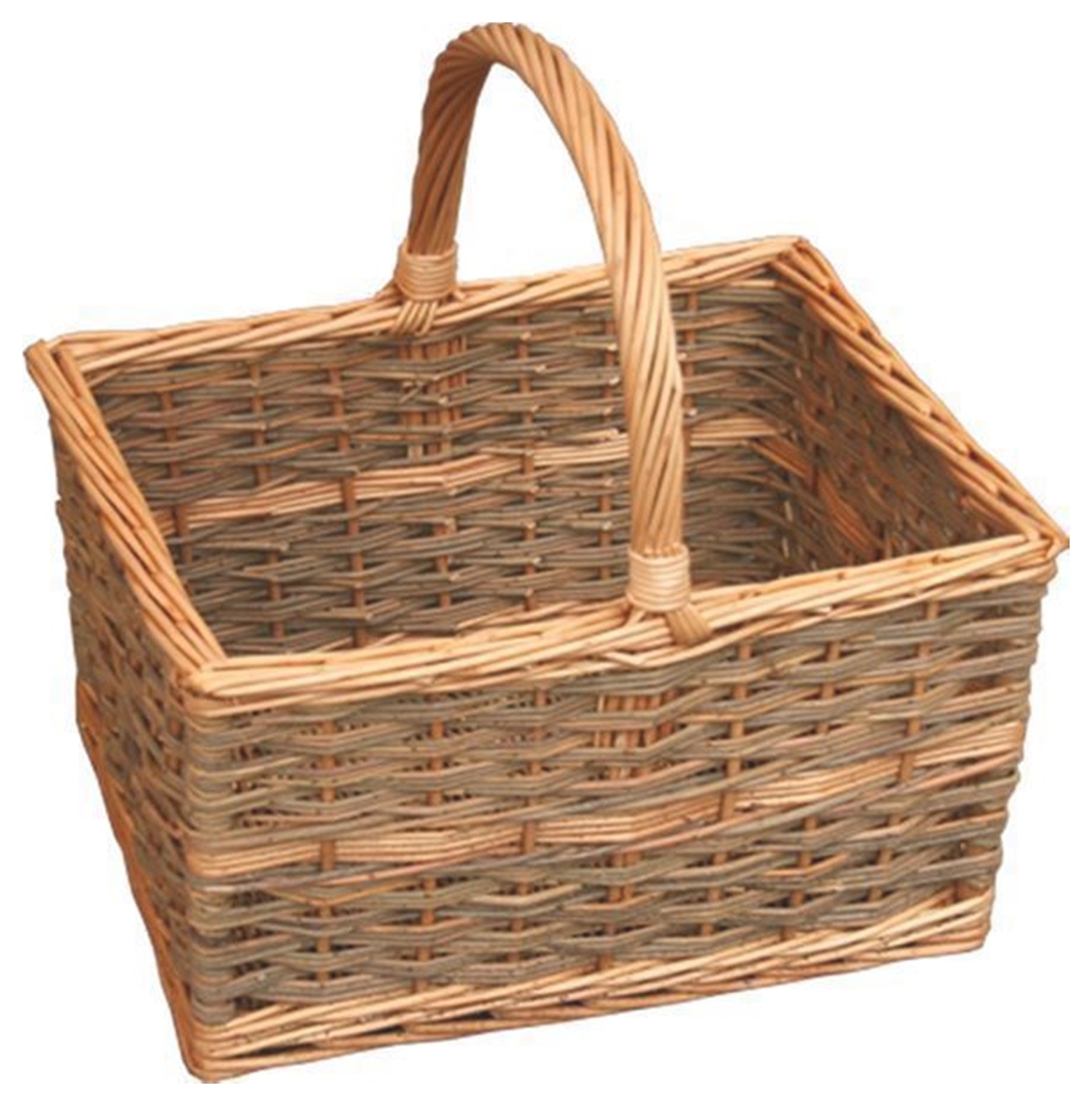 Red Hamper Yorkshire Rectangular Shopping Basket, Wicker, Brown, 31 x 37 x 23 cm
