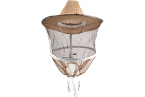 AukBeeFun Beekeeping Veil Hat Bee Keepers Hat with Netting Safe and Comfortable Professional Bee Keeping Supplies(Pack of 1)