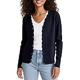 Urban CoCo Women's Long Sleeve Open Front Cardigan Sweaters Lightweight V-Neck Button Down Knit Sweater
