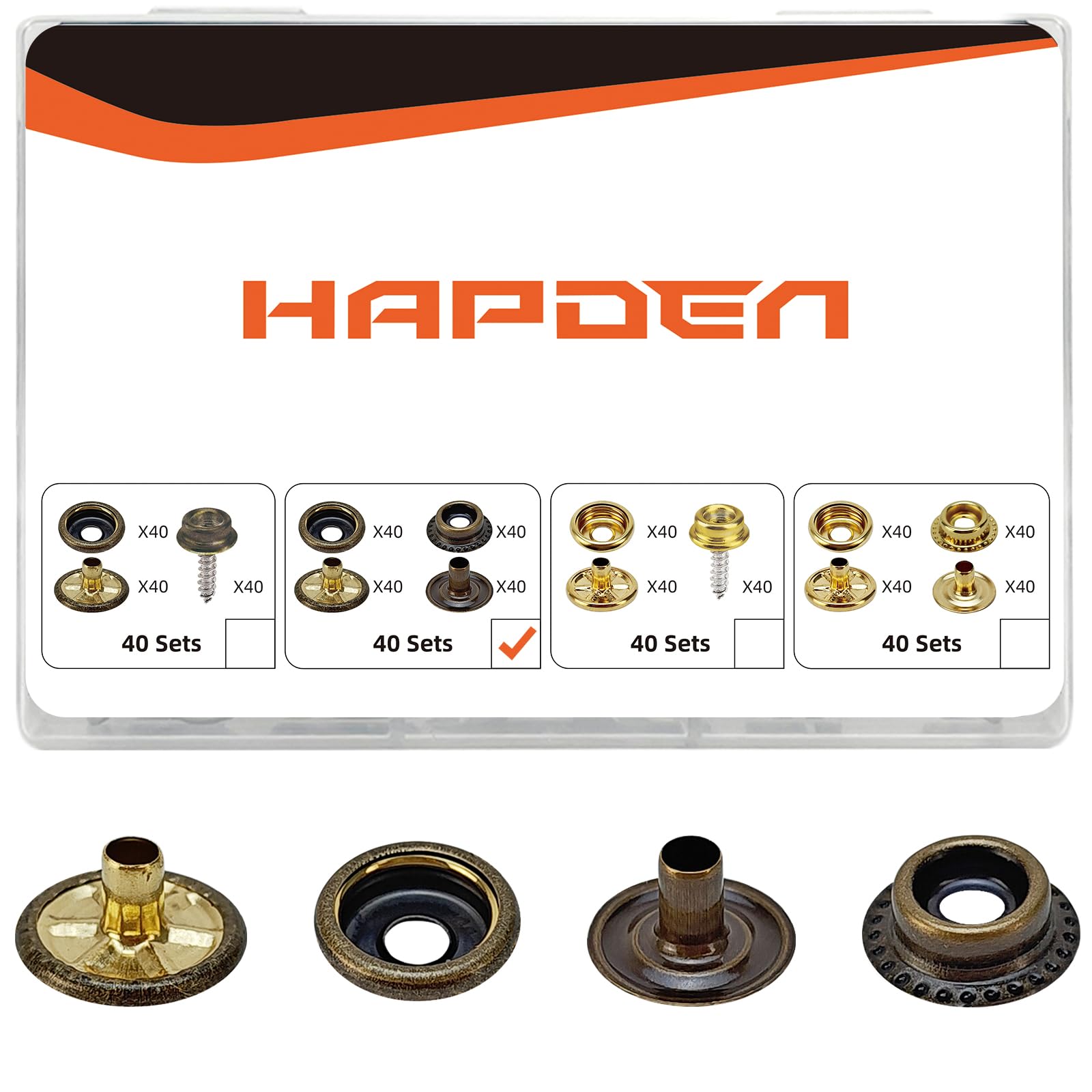 Photo 1 of 160 pcs snap Buttons,snap Fasteners kit 15mm Stainless Steel Snaps Marine Grade Boat Canvas Snaps,3/8" Socket Metal Snaps for Clothing Leather Boat Cover Fabric (Bronze)