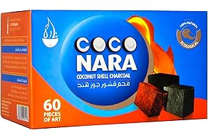 CocoNara Coconut 100% Natural Hookah Charcoal 60 Piece Box by CocoNara