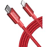 Anker New Nylon USB C to Lightning Cable, MFi-Certified Cord (6 ft, Red) | For iPhone 14 Series and More