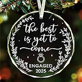 FUCDTEFC Engagement Gift for Couples 2025, Just Engaged Ornament, The Best is Yet to Come - Engaged 2025, Wedding Bridal Shower Gifts, Just Married Gifts for Newlywed Couple, Bride, Women, Her