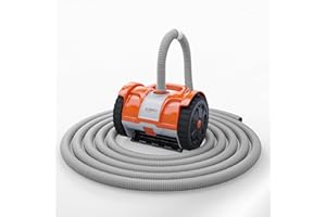 (2025 Upgrade) VINGLI Pool Vacuum Suction-Side Pool Cleaner Automatic Sweeper for Inground Swimming Pool,Powerful Suction to Climbs Walls,with 39.6ft Tangle Free Hose (Rich Orange&Gray)