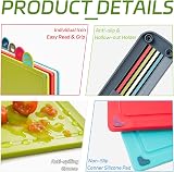 GEMMAHW Chopping Board Set of 4 with Icons & Drip Groove UK Brand view 4