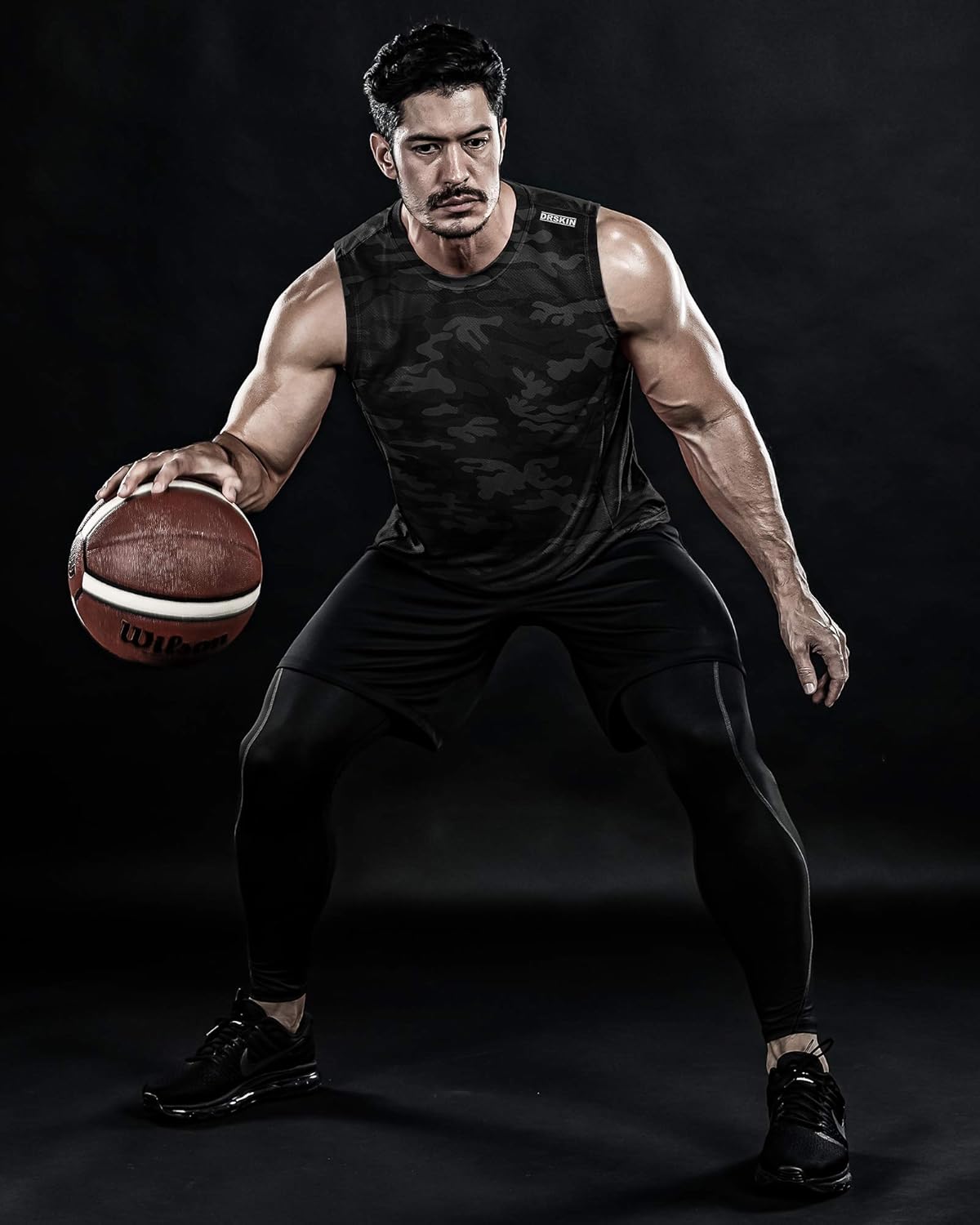 DRSKIN Men's 3 Pack Dry Fit Muscle Tank Tops Mesh Sleeveless Gym Bodybuilding Training Athletic Workout Cool Shirts: Clothing