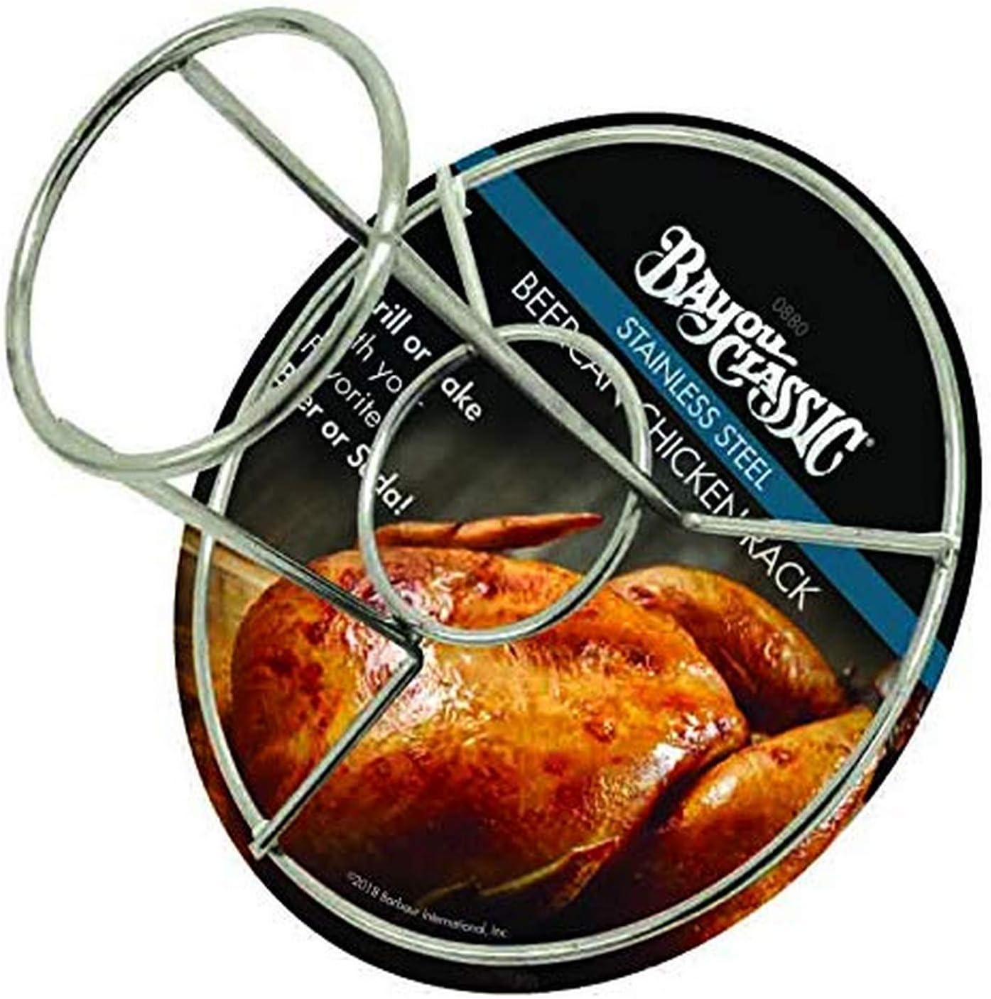 Bayou Classic 0880-CS Stainless Steel Beercan Chicken Rack, Silver