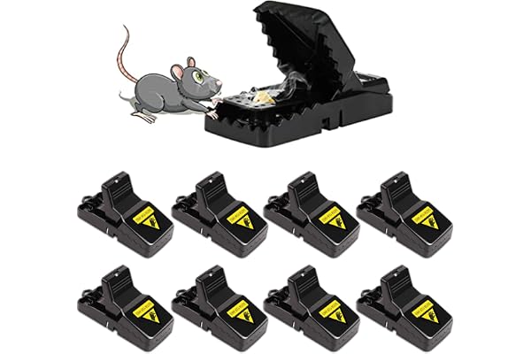 Mouse Traps 8 Pack - Humane Instant Catch Reusable Indoor/Outdoor Snap Traps for Small Mice, Safe & Effective Rodent Catcher