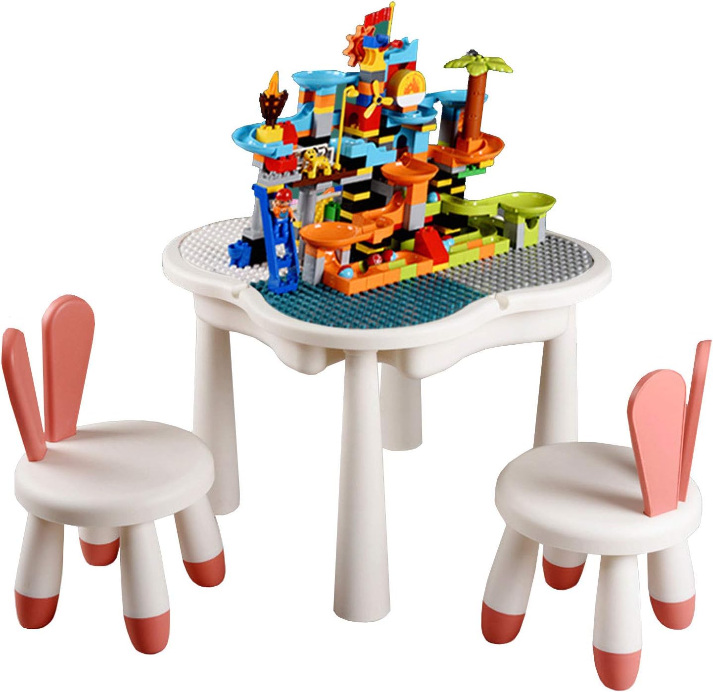 VVOOF Kindertisch- Und Stuhlset, 200 Pcs-Blöcke, Lernspielzeug Für