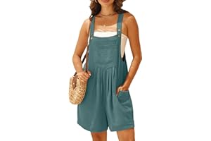 GRECERELLE Jumpsuits For Women Summer Short Overalls Casual Sleeveless Adjustable Loose Women's Rompers with Pockets 2025