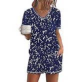 Ekouaer Women's Pajamas Sets Short Sleeve Lounge Sets Sleepwear Casual Two Piece Pjs With Pockets