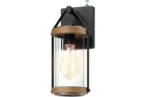 LONEDRUID Dusk to Dawn Sensor Outdoor Wall Sconce Lighting Anti-Rust Exterior Porch Light Fixtures Farmhouse Front House Lantern Waterproof Wall Mount Lamp for Patio Garage Entryway Doorway