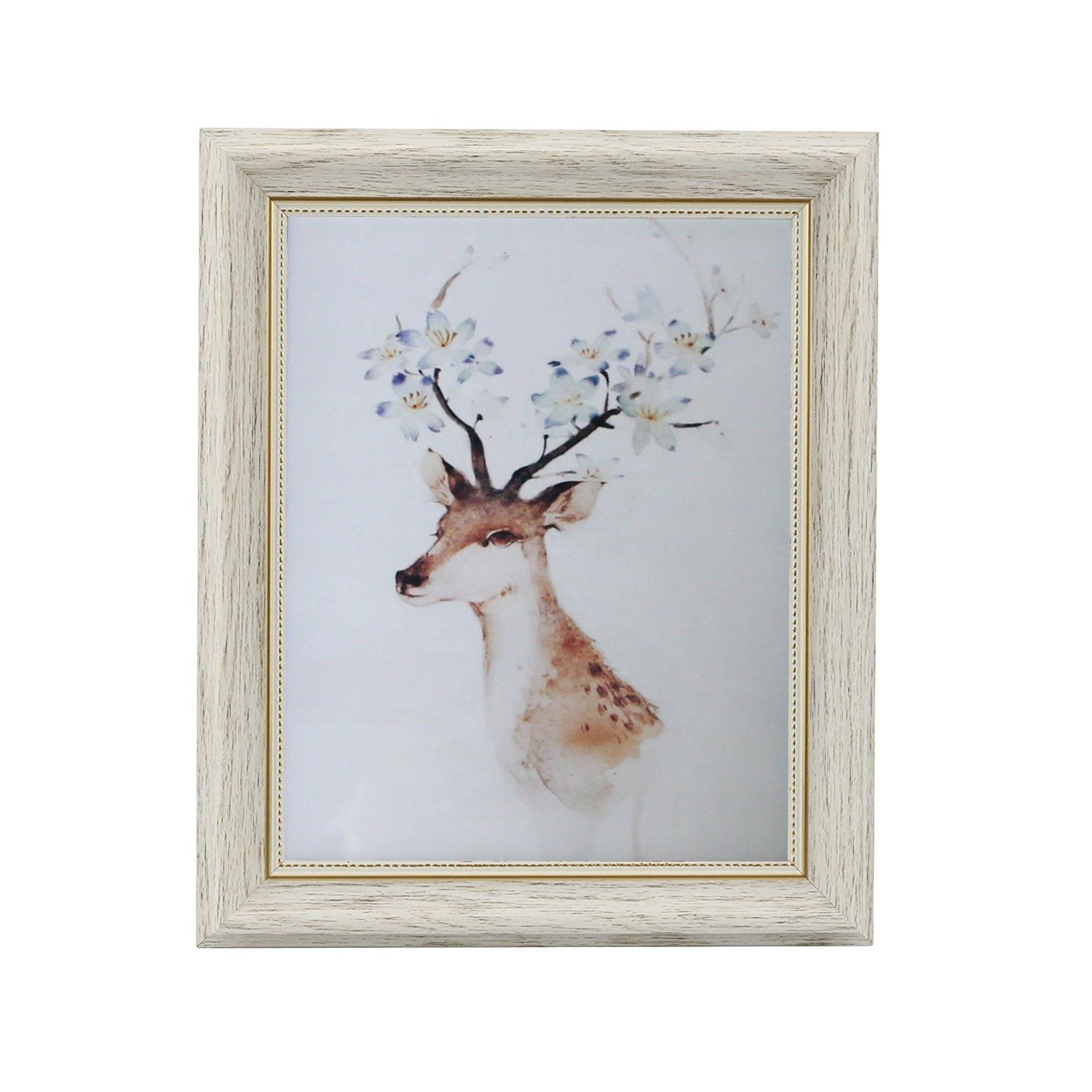 Picture Frame 6x8 HUIXIANG Vintage Portrait Photo Frames Retro Landscape & Horizontal Poster Frame Standing or Wall Mountable, Birthday Gift for Parents Woman Wedding Anniversary 8x6 Inch, White