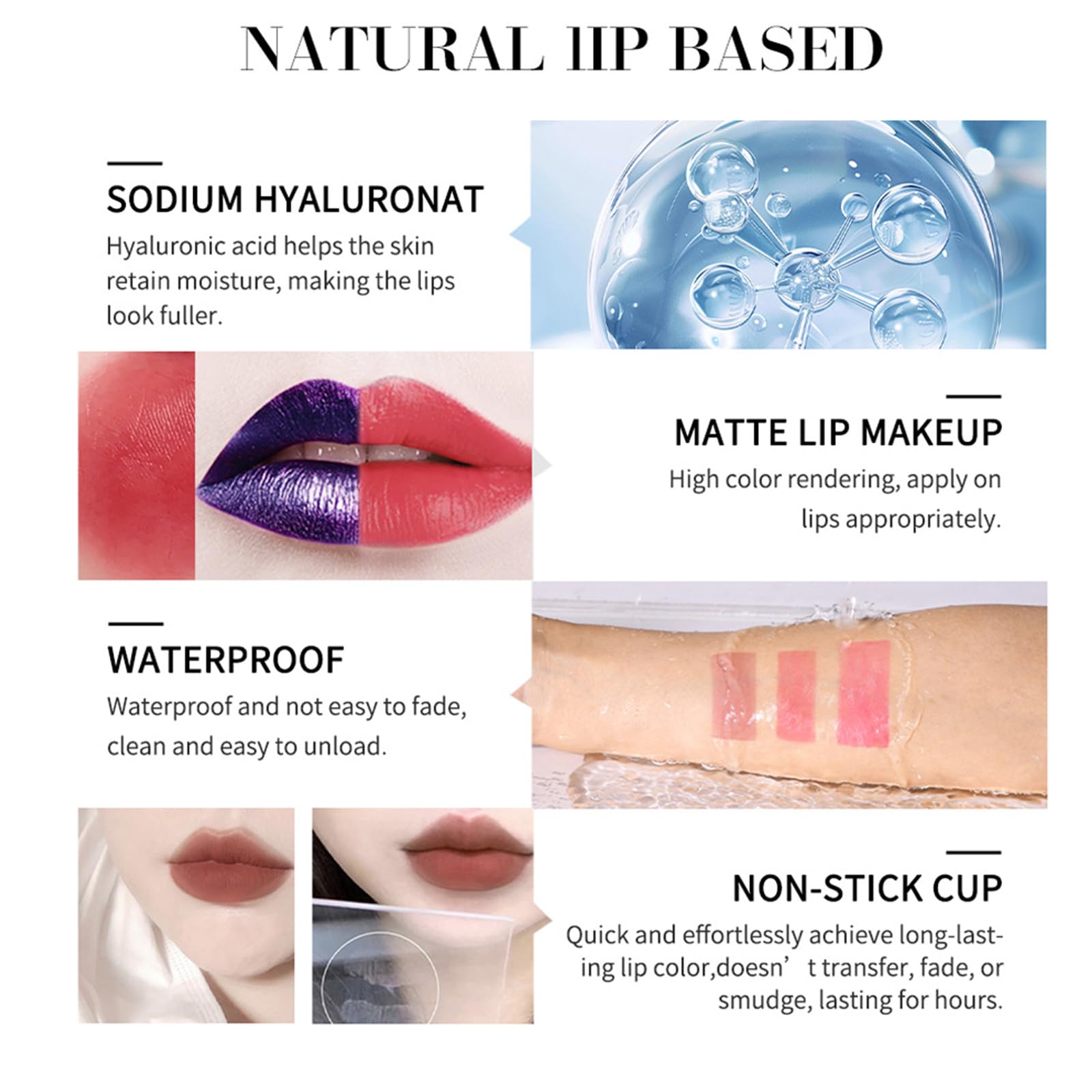 3Pcs Matte Tattoo Peel Off Lip Liner Stain,Long-Lasting High Pigmented, Transfer-proof, Waterproof,Moisturizing Nude Lip Makeup For Women