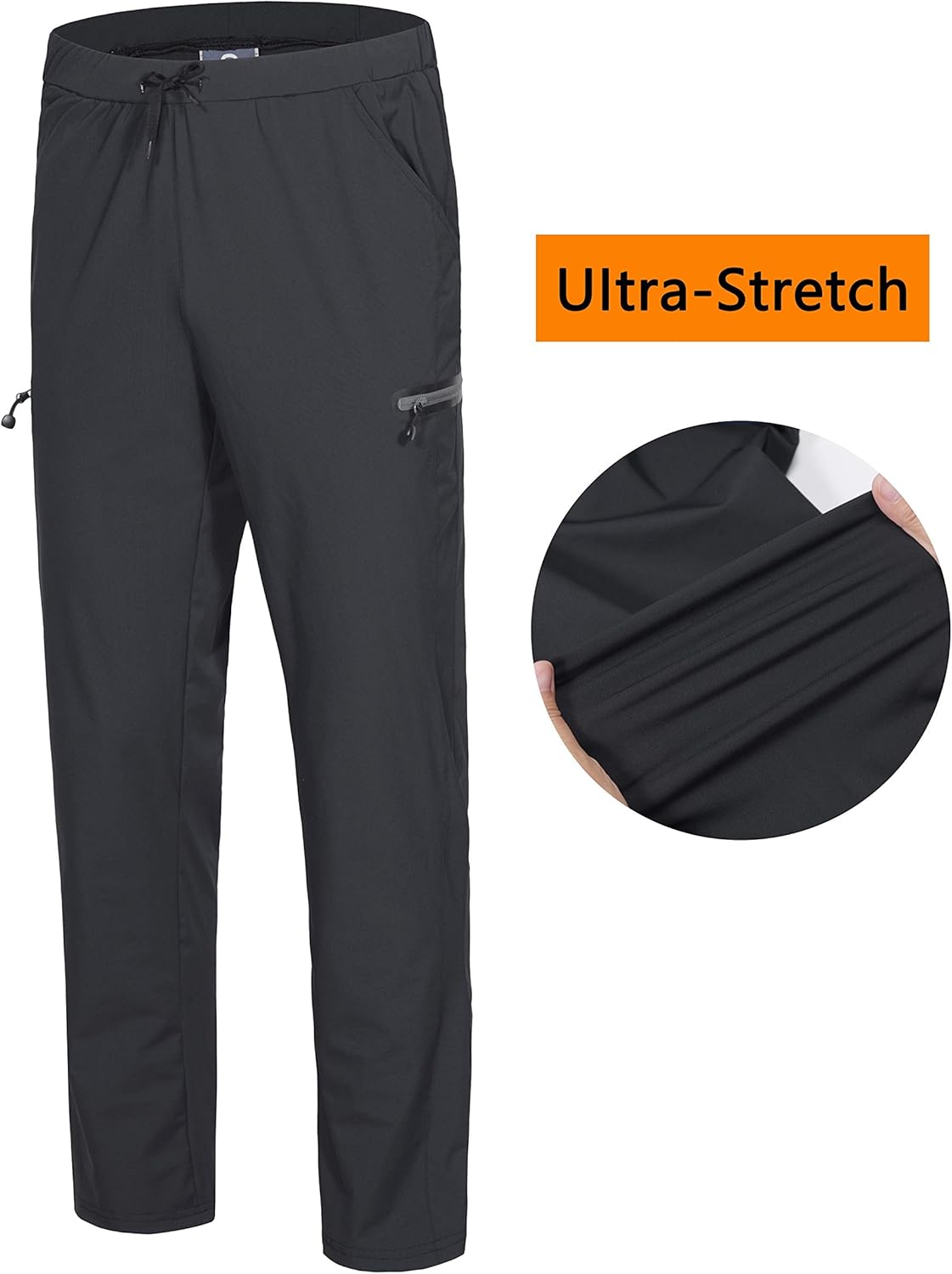 Little Donkey Andy Men's Ultra-Stretch Lightweight Quick Dry Athletic Pants Drawstring Travel Exercise: Clothing