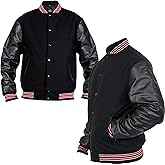 Mount Helicon Two-Tone Leather Baseball Varsity Jacket for Men - Premium Quality and Unique Design