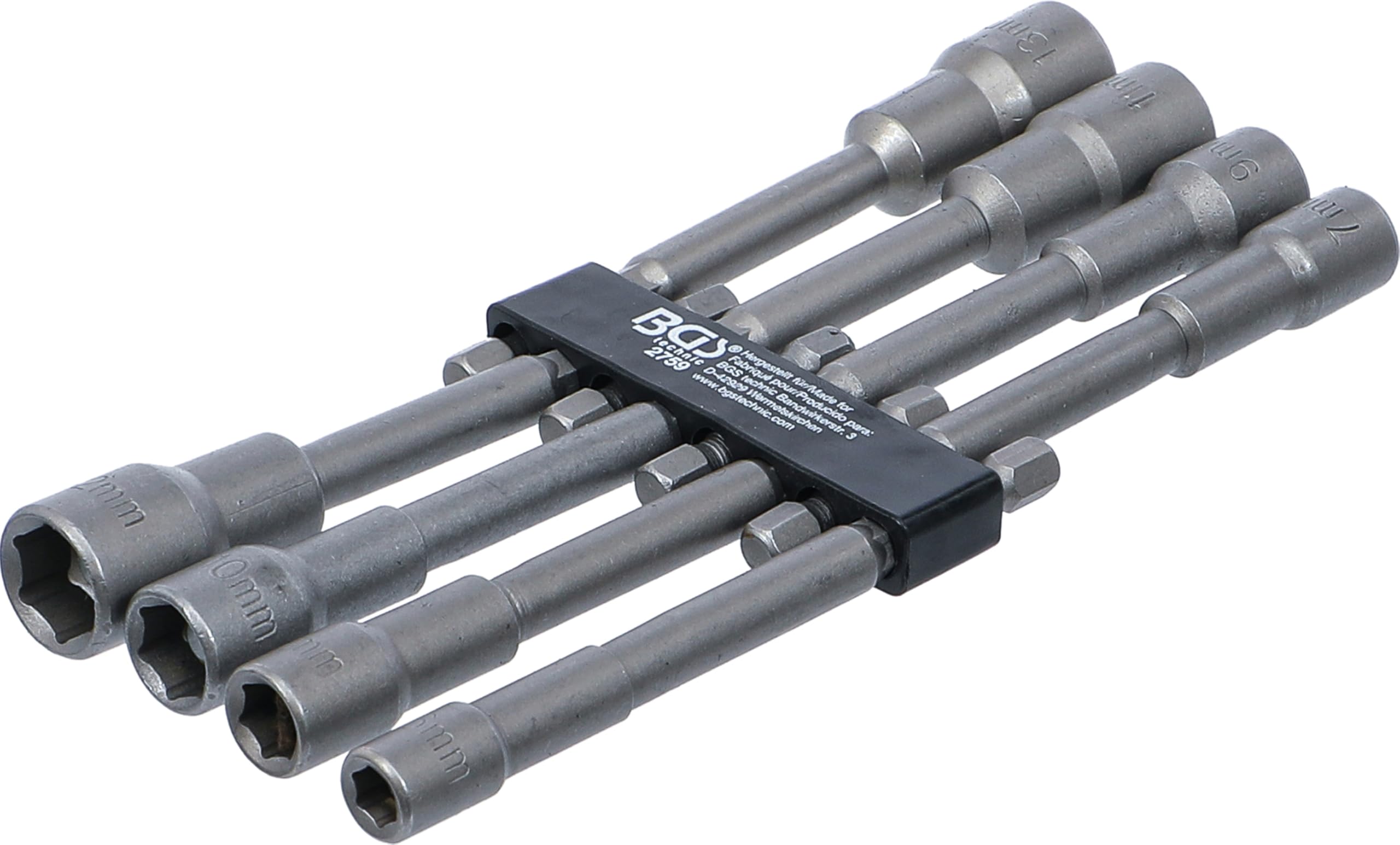 BGS 2759 | Socket Set | Hexagon, extra long | 6.3 mm (1/4") Drive | for electric drills | 6 - 13 mm | 8 pcs.