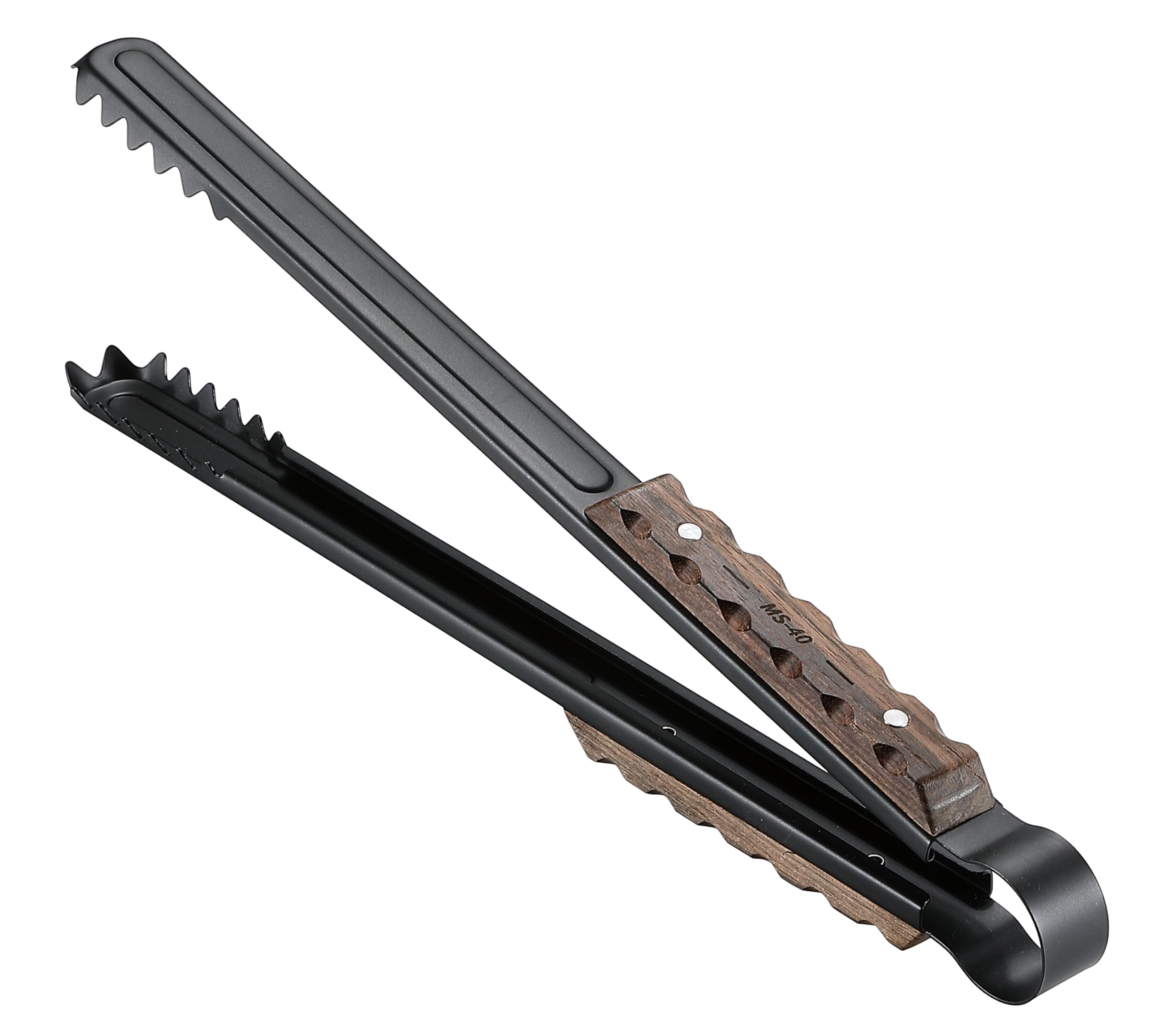 キャンピングムーン(CAMPING MOON) 焚き火 火バサミ 薪ばさみ ステンレス 黒ギア 火鋏 BKMS-41商品画像