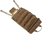 BROLEO Tool Roll Up Bag Organizer Khaki Oxford Cloth Separate Pockets Durable view 1