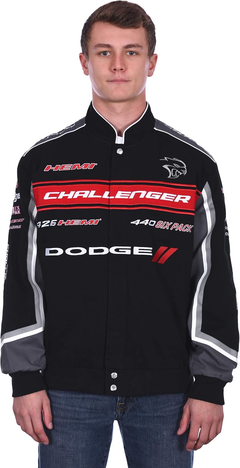 Men's Dodge Challenger Embroidered Cotton Twill Jacket: Clothing