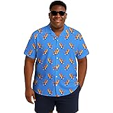 Weecreeture Big and Tall Men's Hawaiian Shirt - Short Sleeve, Tropical Floral Button Down Casual Summer Beach Shirt