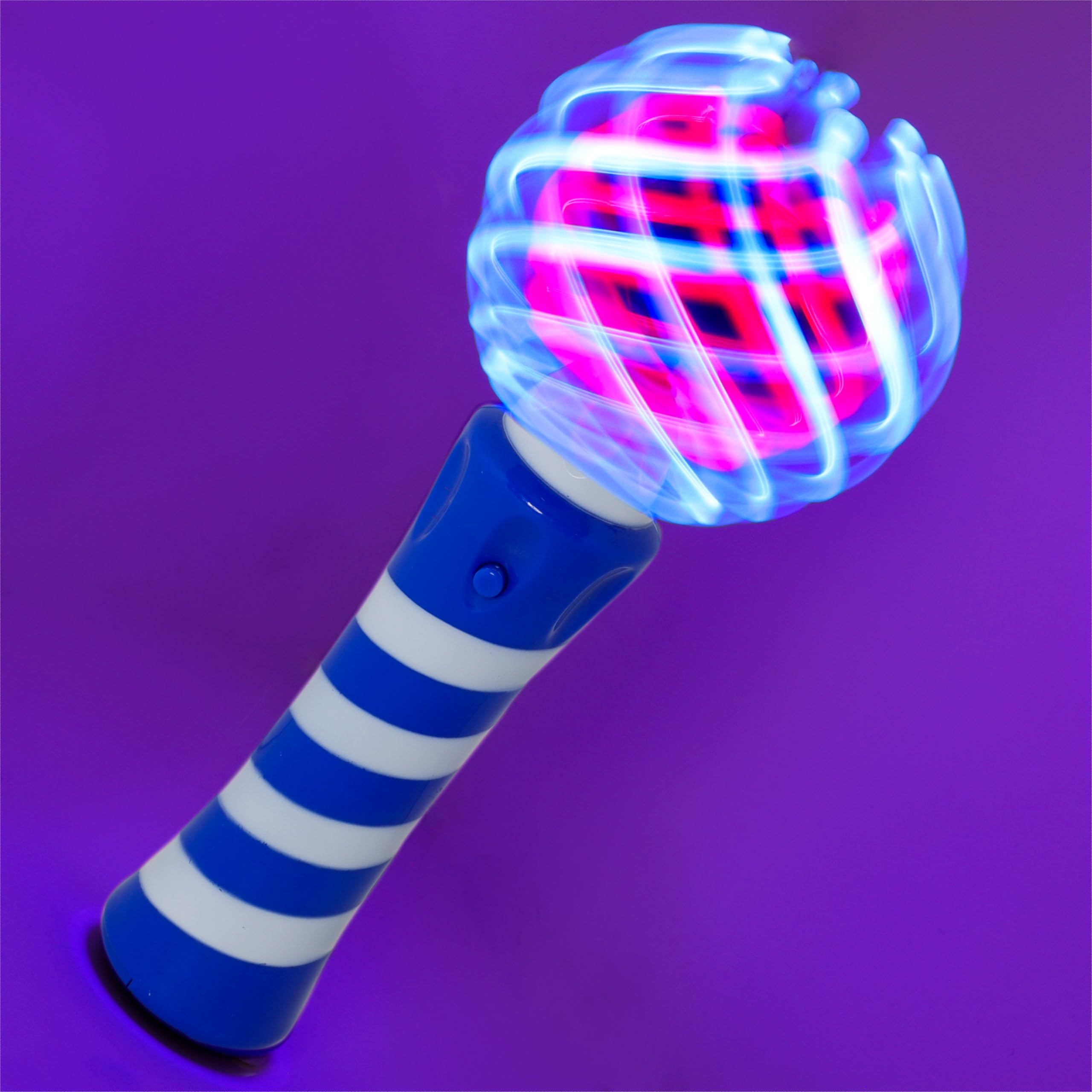 Toyland® 20cm (8") Blue 3D Light Up Spiral Wand - Multi Coloured LEDs - Bonfire Night/Party Accessories