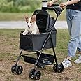 3 in 1 Folding Dog Stroller, Zoosky Pet Stroller for Small/Medium Dogs, Cat Stroller w/Removable Carrier, Car Seat, Sun Shades, Waterproof Small Dog Stroller, All Terrain Cat Stroller for 2 Cats