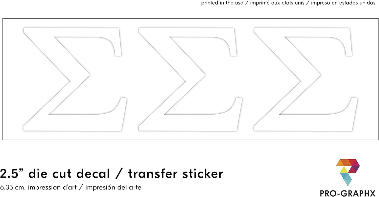 Pro-Graphx Sigma Sigma Sigma Sticker Greek Sorority Decal for Car, Laptop, Windows, Officially Licensed Product, Girls College Group Monogram Design 2.5