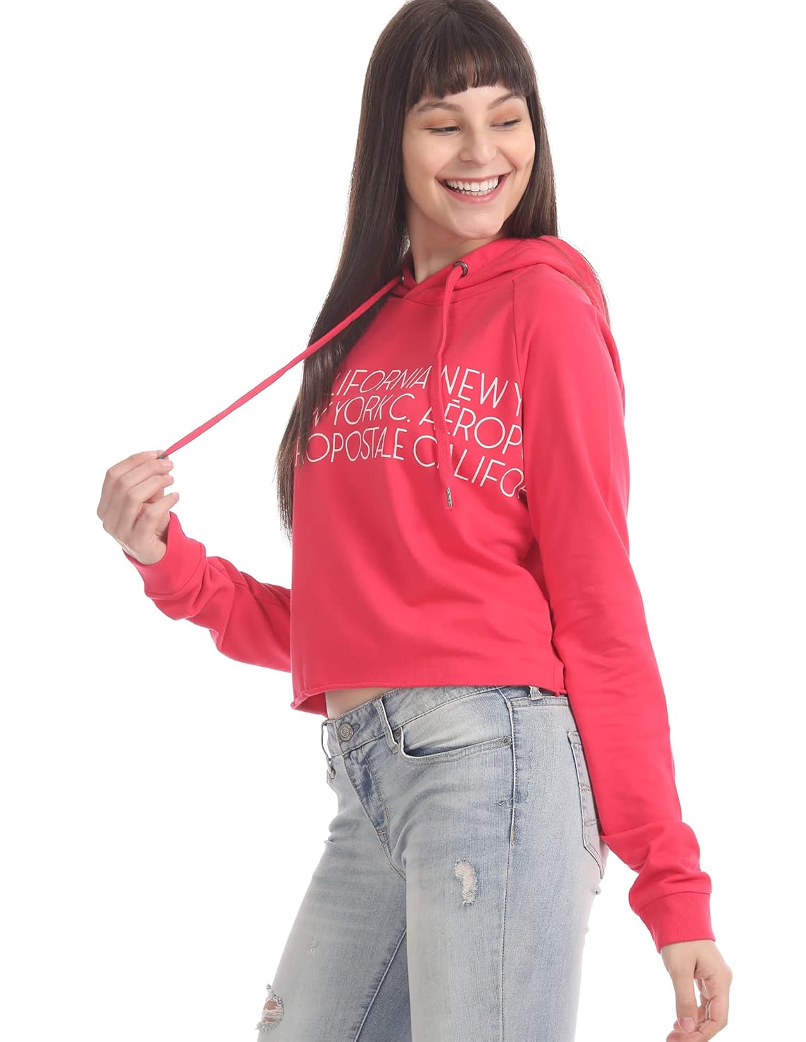 Buy AEROPOSTALE Pink Hooded Graphic Sweatshirt at Amazon.in