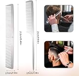 Mozeat Lens Stainless Steel Hair Comb Set 2pcs Rat Tail Flat Top Barber view 7