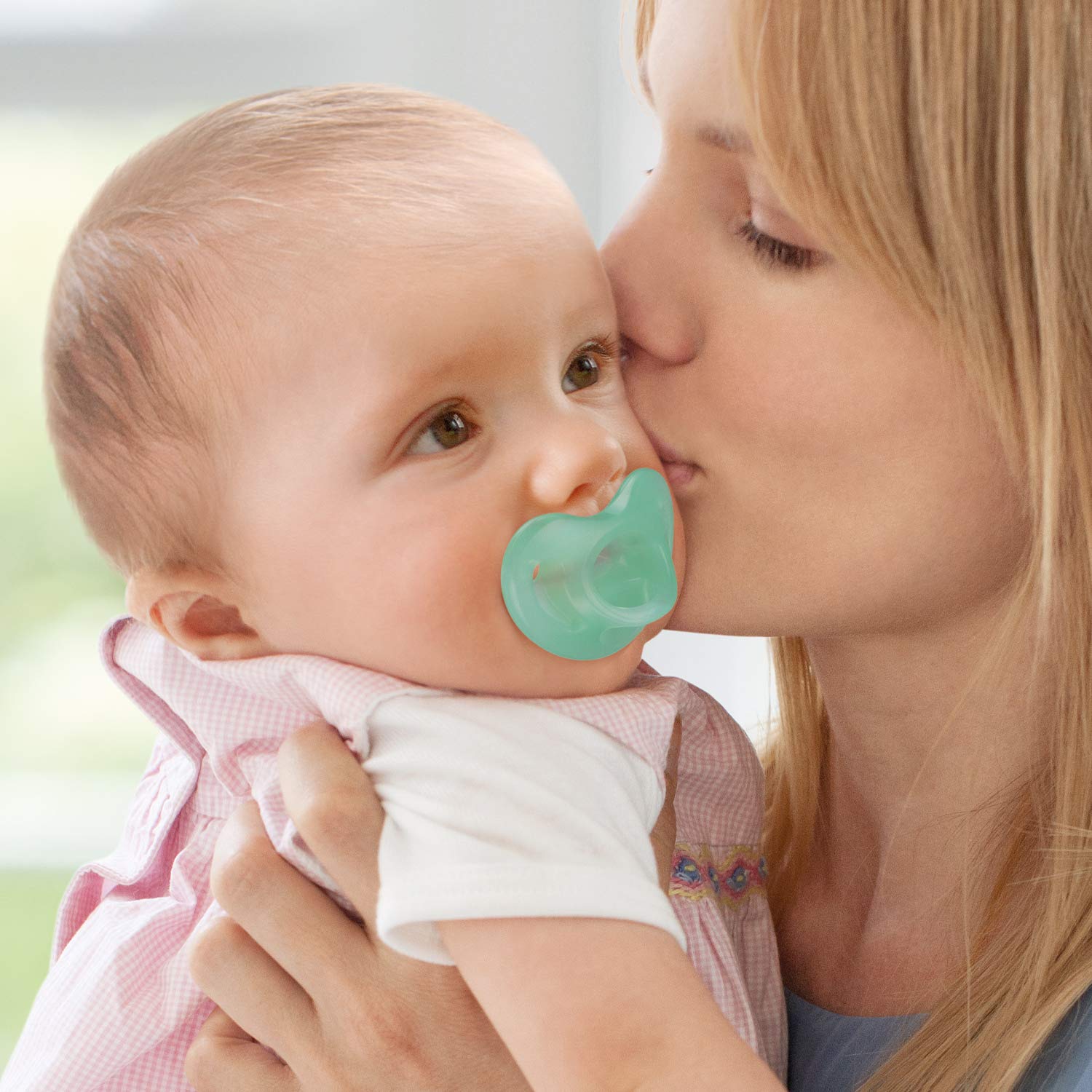 Lot De 2 100 Silicone Bleue Et Verte Nuk Sucette Bebe Sensitive 0 6 Mois Sucettes Bebe Puericulture