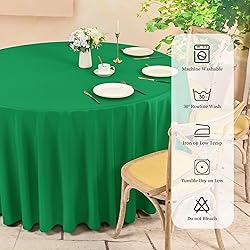 REWOMC 10 Pack Green Round Tablecloths - 120