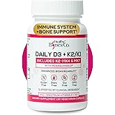 Premium D3 K2 - Full Spectrum Vitamin D3 K2, 2000 IU D3 + MK7 + MK4 + K1, Daily D3 K2 & K1 Supplements - Vitamin D Supports Calcium Absorption for Strong Bones & Immune Health - 30 Capsules