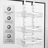 UUlioyer Hanging Shower Caddy Over Door 3 Layer White No Drilling view 2