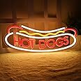 Balanar HOT DOGS Neon Signs for Wall Decor Neon Lights for HOT DOGS Shop Led Business Signs Suitable for Fast Food shops Christmas Birthday Party Gift Led Art Wall Hanging Decorative Lights