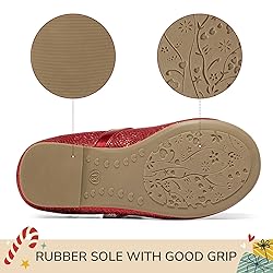 K KomForme Girl's Ballet Flats Non-Slip Soft Mary