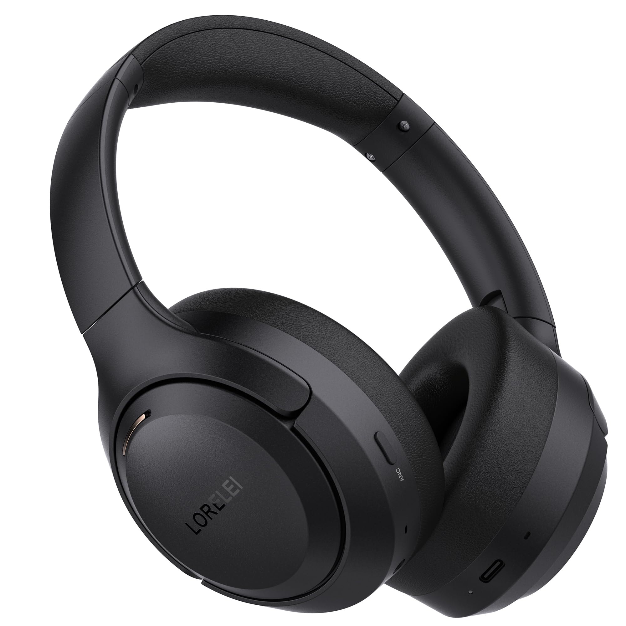 Photo 1 of LORELEI QC60 Hybrid Active Noise Cancenlling Headphones,Wireless Over Ear Bluetooth Headsets with Microphone, 60H Playtime Foldable Lightweight, Deep Bass, Memory Earmuffs, for Travel Home Office