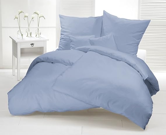 Knallige Farben Einfarbige Mako Satin Bettwasche Sets Aus 100 Baumwolle Mit Reissverschluss Im Uni Design Der Hingucker Aus Baumwoll Satin Fur Jedes Schlafzimmer 200x200 Cm Tauben Blau Amazon De Kuche Haushalt
