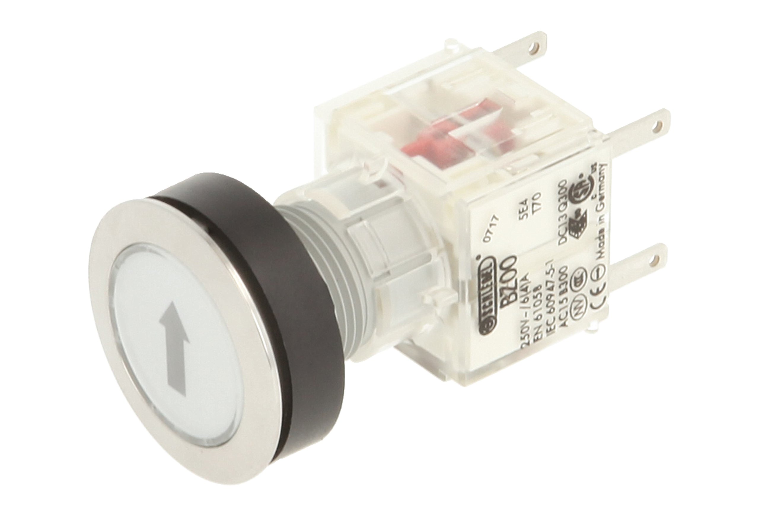 Schlegel 23.000.535 Push Button Stainless Steel, Clear Button Cap, Identification Plate Arrow, Push Contact Sensor 2 Openers