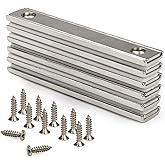 Heavy Duty Rectangular Countersunk Magnets Strips,Rare Earth Cabinet Magnetic Bar,Extra Thin Strong Neodymium Magnets for Wall Mounting (6 Pack, Sliver)