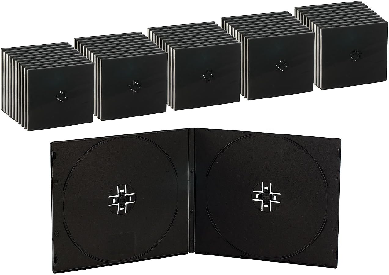 Doble CD Slim Soft Cajas de 50 Unidades, 7 mm, Color Negro: Amazon.es: Electrónica