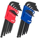 InPower Allen Wrenches Set, 26pcs SAE and Metric Allen Key Set, Long Arm Ball End Hex Key Set Tools for Hex Head Socket Screws - 2 Sets