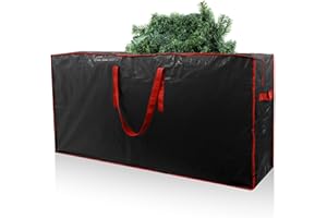 WLFLASH TREE STORAGE BAG Christmas Tree Storage Bag Fits Up to 7.5 Ft Tall Disassembled Tree 45 X 15 X 20 INCH Holiday Tree Storages Waterproof Material Protects from Dust Container Handles Sleek Zipper