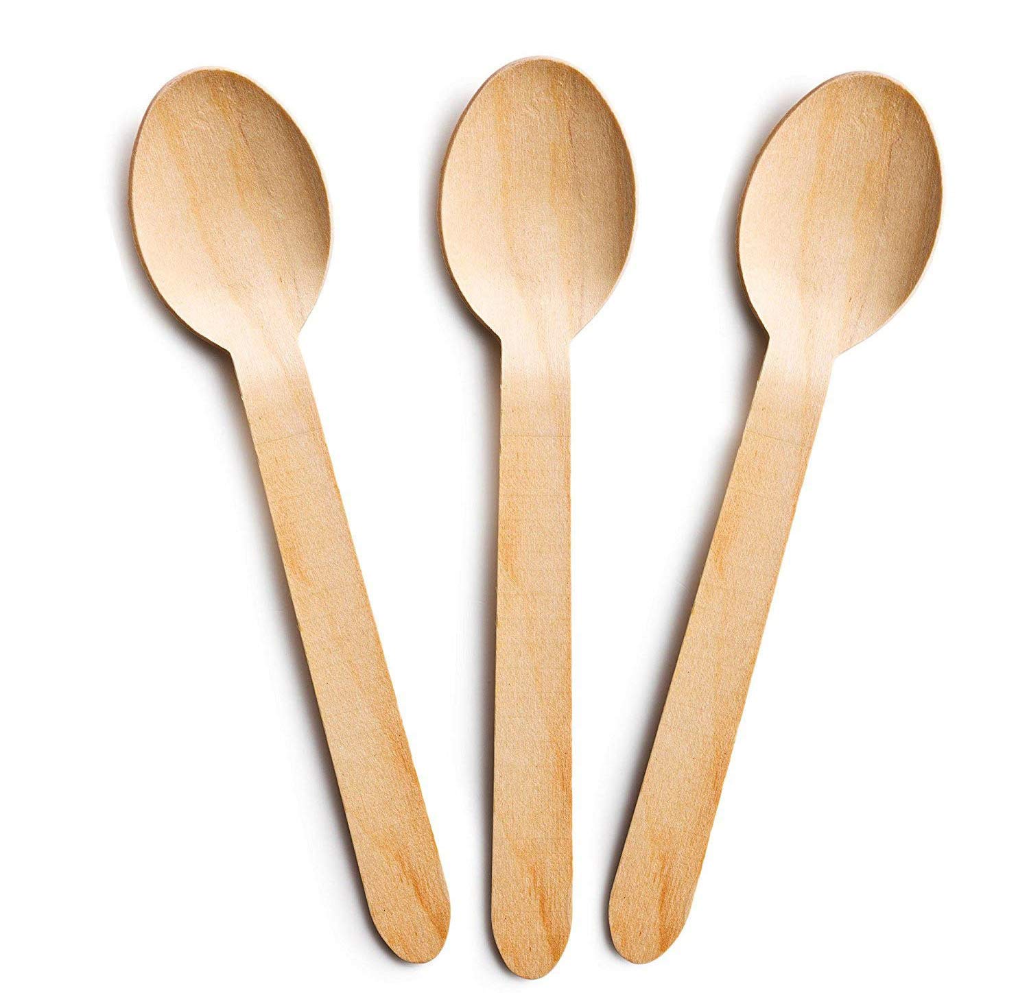 Avlash® [ Pack of 100 ] Disposable Wooden Spoons, Biodegradable Wooden Spoon - 16cm Long | Eco Friendly & Plastic Free Wooden Spoons - Ideal for Wedding, Picnic, Party, Office (Spoons)