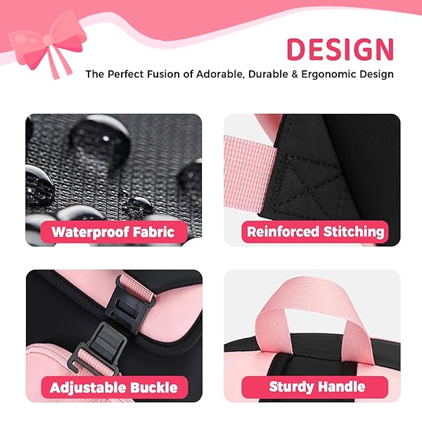 TYHOTULY 3PCS CUTE AESTHETIC GIRLS BACKPACK WITH LUNCH BOX PENCIL CASE SET, ELEMENTARY MIDDLE HIGH SCHOOL STUDENT BOOK BAG FOR KIDS TEENS, LARGE CAPACITY KAWAII PREPPY BOW TIE BOOKBAG