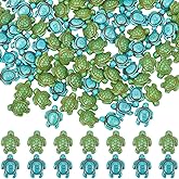 SUNNYCLUE 1 Box 100Pcs Sea Turtle Beads Bulk Sea Animal Beads Blue Green Tortoise Bead Ocean Summer Hawaii Howlite Bead Lucky Turquoise Beads for Jewelry Making Beading Kit DIY Craft Supplies