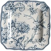 222 Fifth Adelaide Blue &amp; White Square Salad Plate (1)