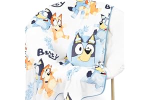Bluey & Bingo Nogginz Set - 40 x 50 Inch Lightweight Travel Throw Blanket & Pillow - Kids Super Soft 2 Piece Bedding Set
