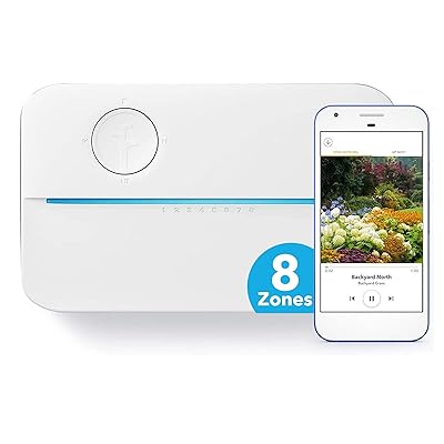 &bdquo;Rachio 3 Smart Sprinkler&ldquo; valdiklis, 8 zonos 3 kartos, &bdquo;Alexa&ldquo; ir &bdquo;Apple HomeKit&ldquo; suderinamas su &bdquo;Hyperlocal Weather Intelligence Plus&ldquo; ir lietaus, už&scaron;alimo ir vėjo praleidimais
