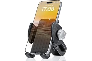 Bike Phone Mount, Bike Bicycle Phone Holder Handlebar Cell Phone Clamp Ebike Scooter Phone Clip for iPhone 16 Pro Max/Plus, 1